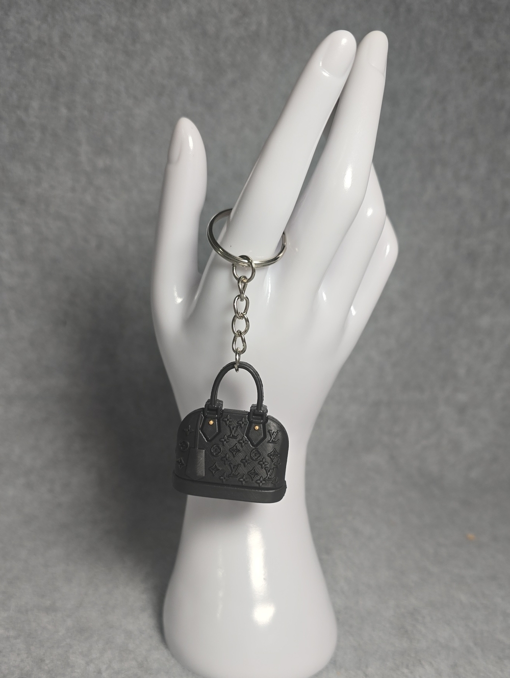 Mini Black Monogram Purse Keychain